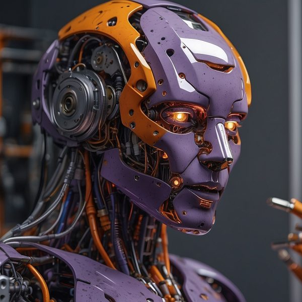 AI robot purple